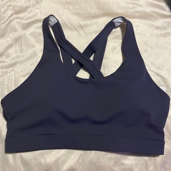 Criss-Cross Back Padded Strappy Sports Bra Med Support Yoga Bra Removable Cups - Picture 1 of 7